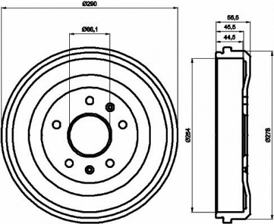 HELLA PAGID 8dt355300901 -  Тормозной барабан